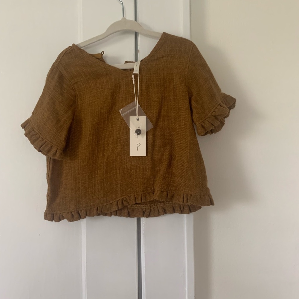 Brown Ruffle Kids Top